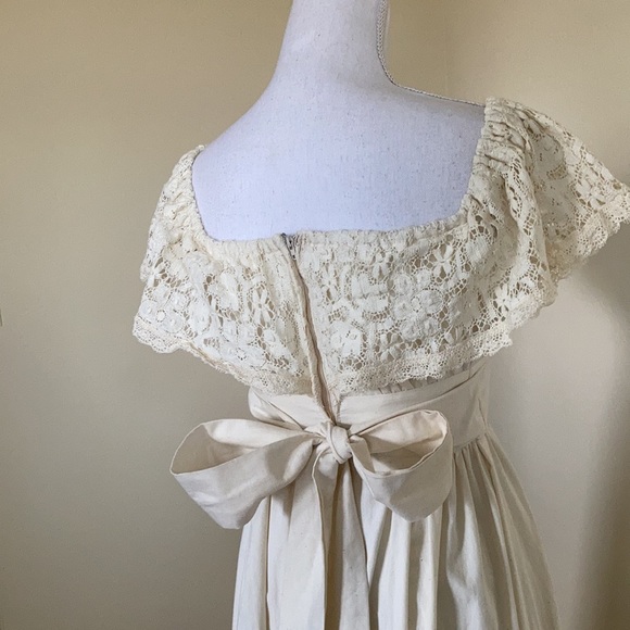 Vintage 1970s Gunne Sax By Jessica San Fransisco Cotton Muslin Wedding Dress - Picture 8 of 16
